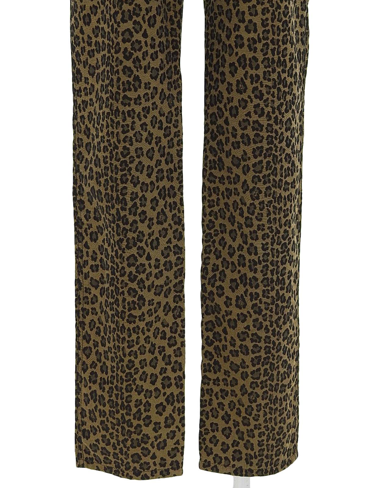 Cotton leopard print pants in brown/black