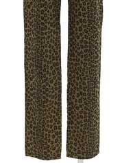 Cotton leopard print pants in brown/black