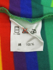 コットンレインボーパターン半袖トップス マルチカラー