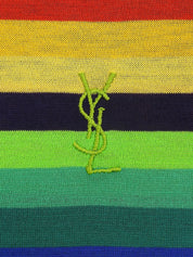 コットンレインボーパターン半袖トップス マルチカラー