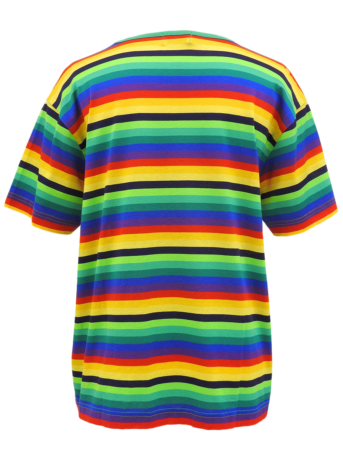 コットンレインボーパターン半袖トップス マルチカラー