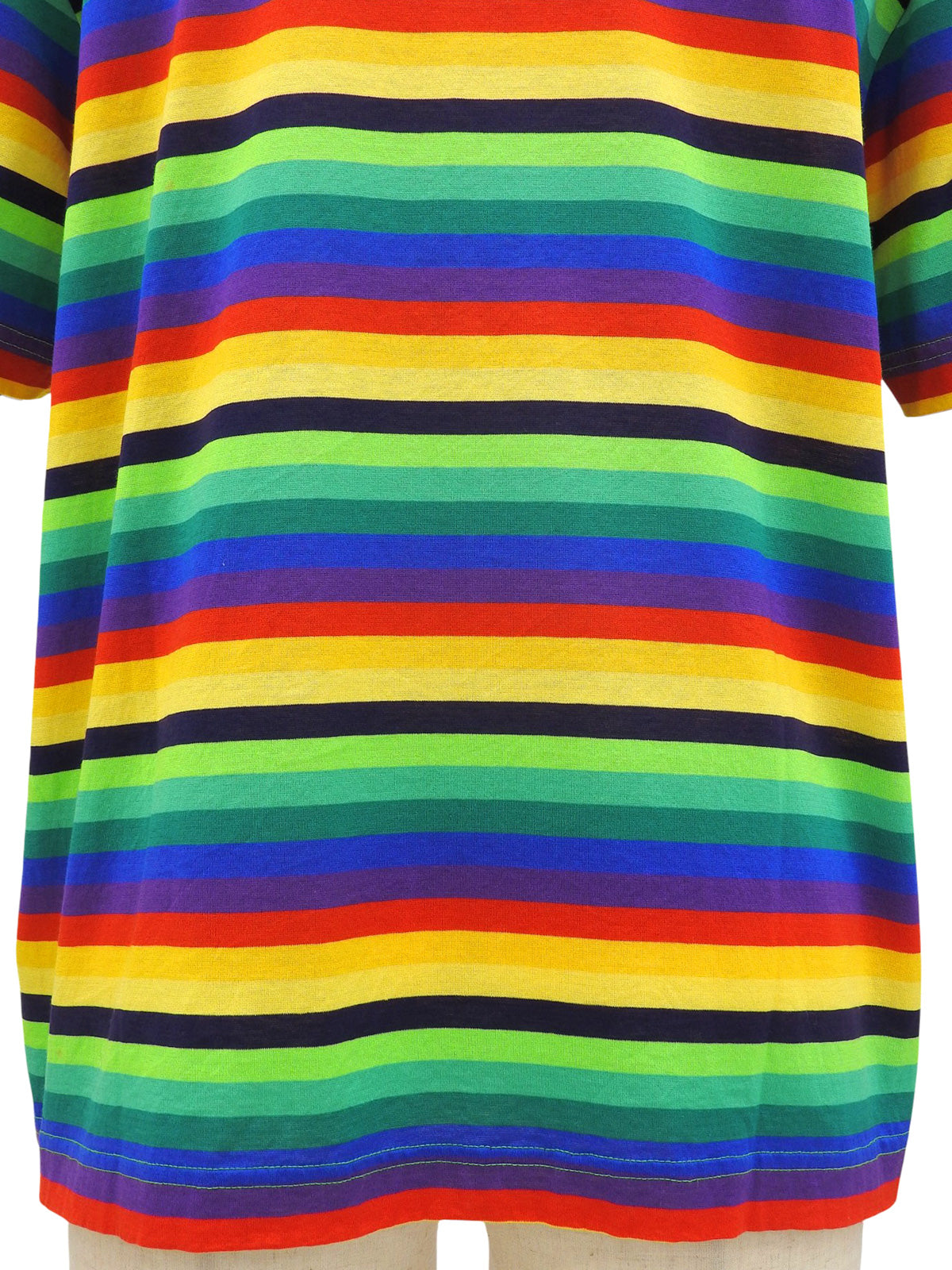 コットンレインボーパターン半袖トップス マルチカラー