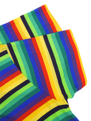 コットンレインボーパターンハーフスリーブトップス マルチカラー