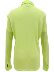 ナイロン長袖ボタンシャツアンサンブル ライトグリーン