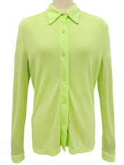 ナイロンロングスリーブボタンシャツアンサンブル　ライトグリーン