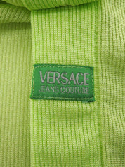 Light green nylon long-sleeved button-down shirt ensemble
