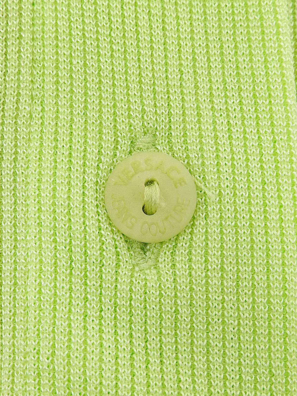 Light green nylon long-sleeved button-down shirt ensemble
