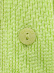 Light green nylon long-sleeved button-down shirt ensemble