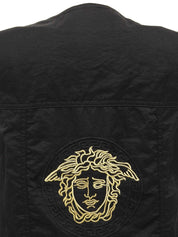 Cotton Medusa Button Vest in Black