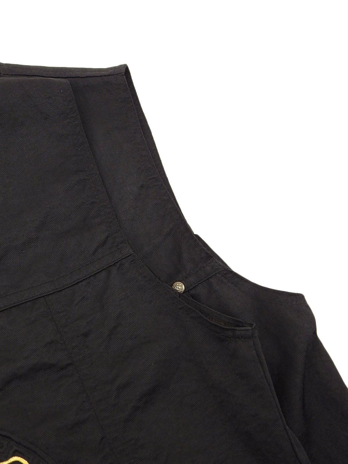 Cotton Medusa Button Vest in Black