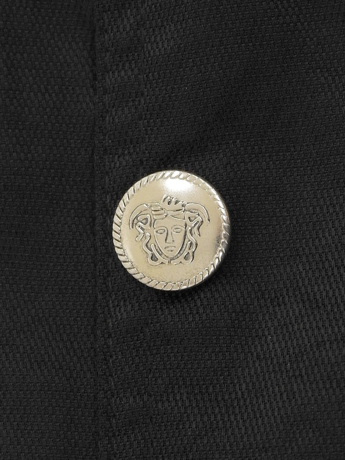 Cotton Medusa Button Vest in Black