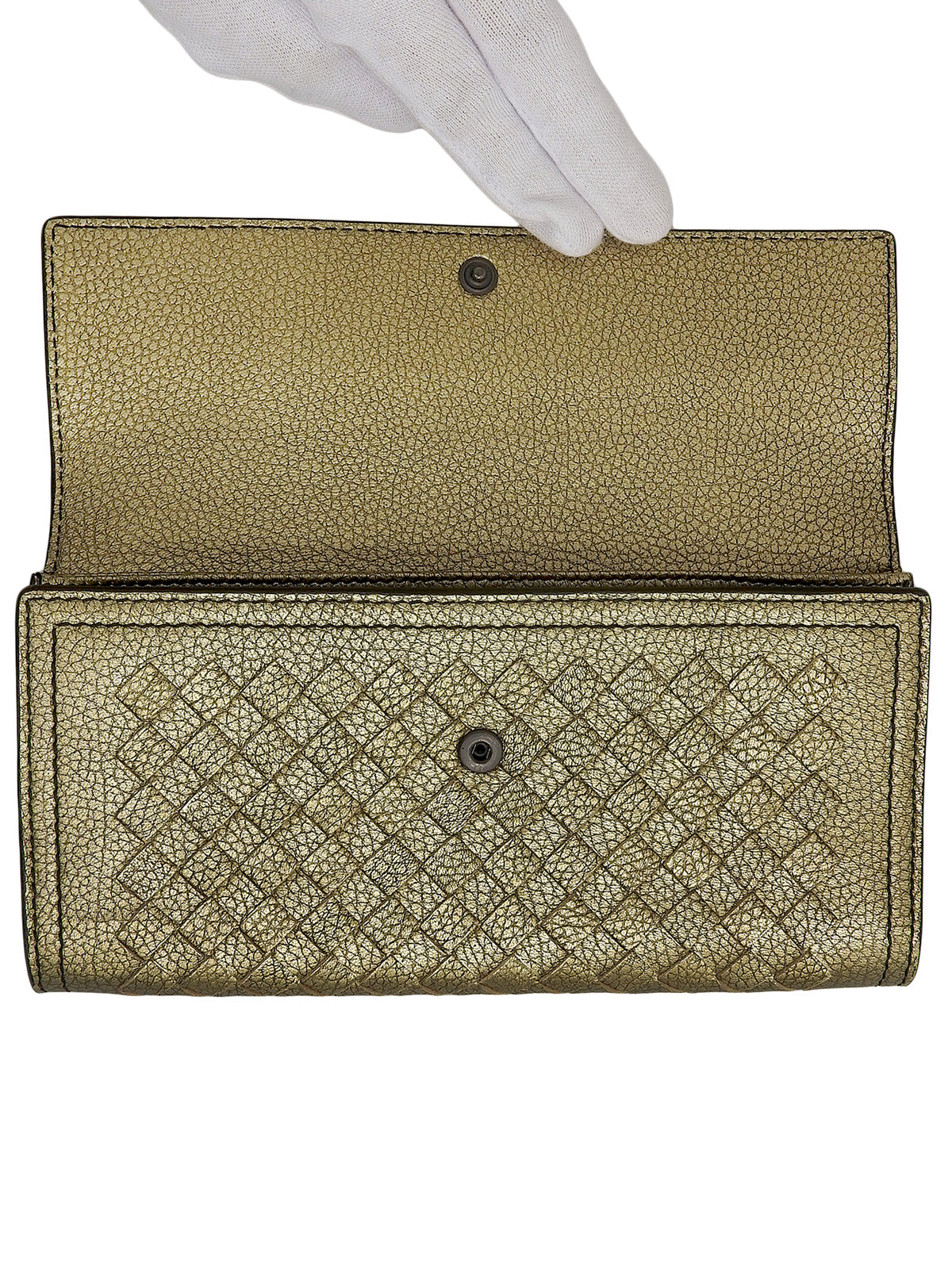 Intrecciato Long Wallet Gold