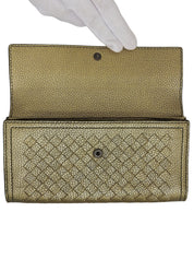 Intrecciato Long Wallet Gold