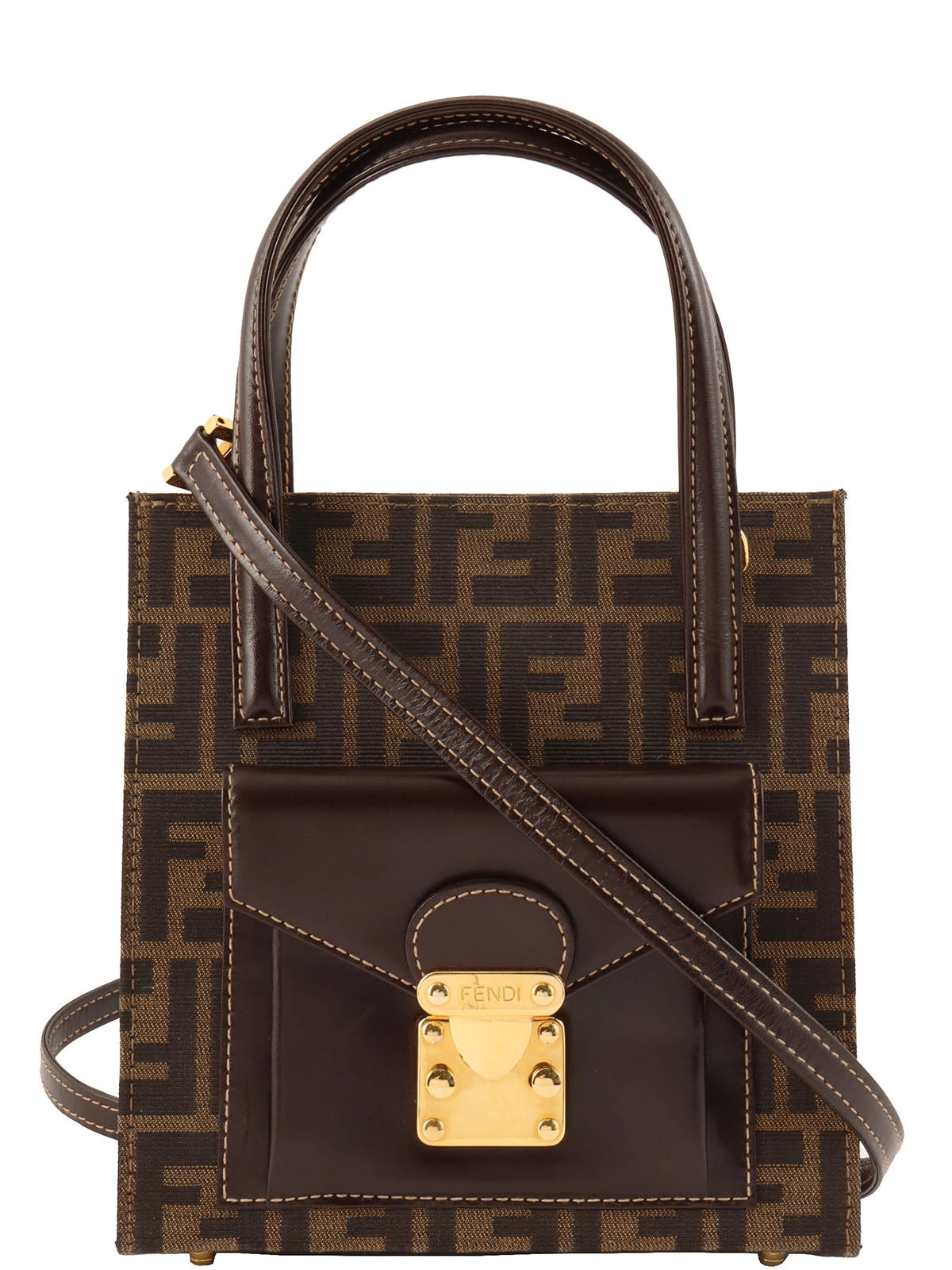 FF Zucca Pattern 2-Way Bag Brown