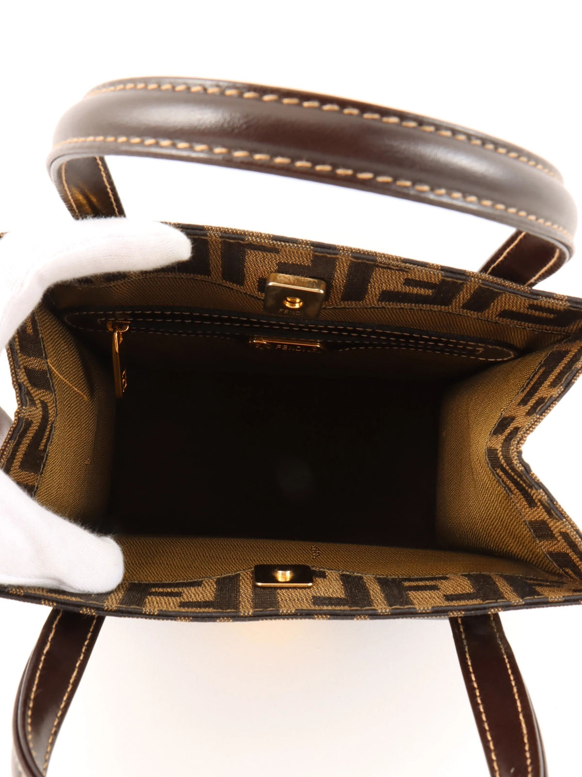 FF Zucca Pattern 2-Way Bag Brown