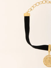 设计吊饰颈圈 金色/黑色