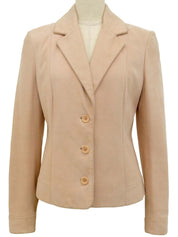 レザーロゴボタンジャケット ピンク