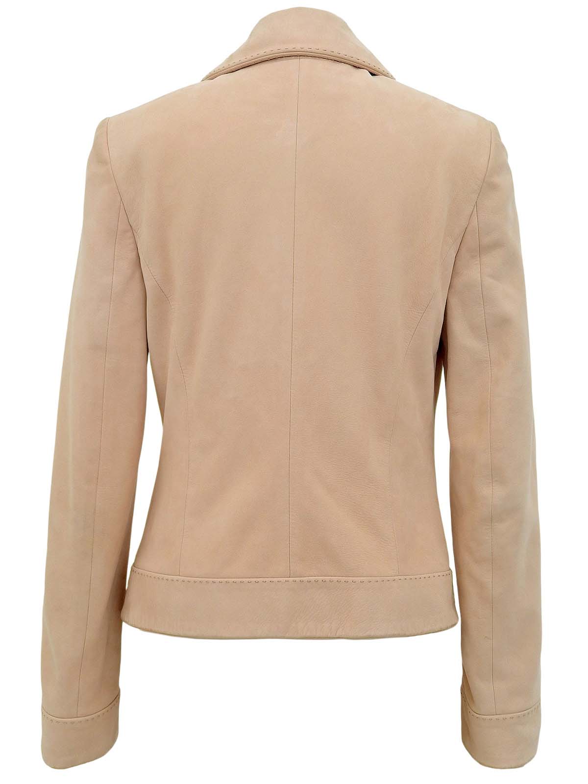 レザーロゴボタンジャケット ピンク