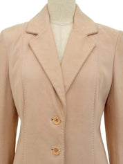 レザーロゴボタンジャケット ピンク