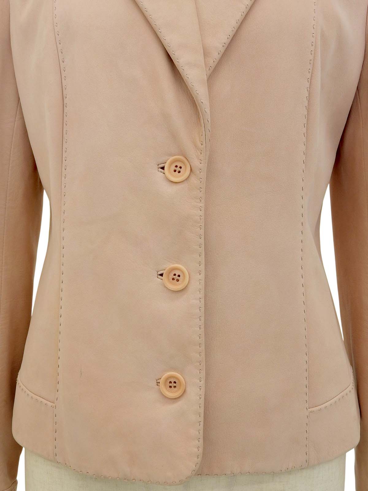 レザーロゴボタンジャケット ピンク