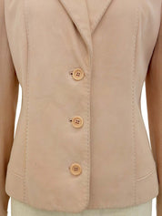 レザーロゴボタンジャケット ピンク