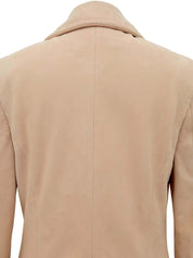 Pink Leather Logo Button Jacket