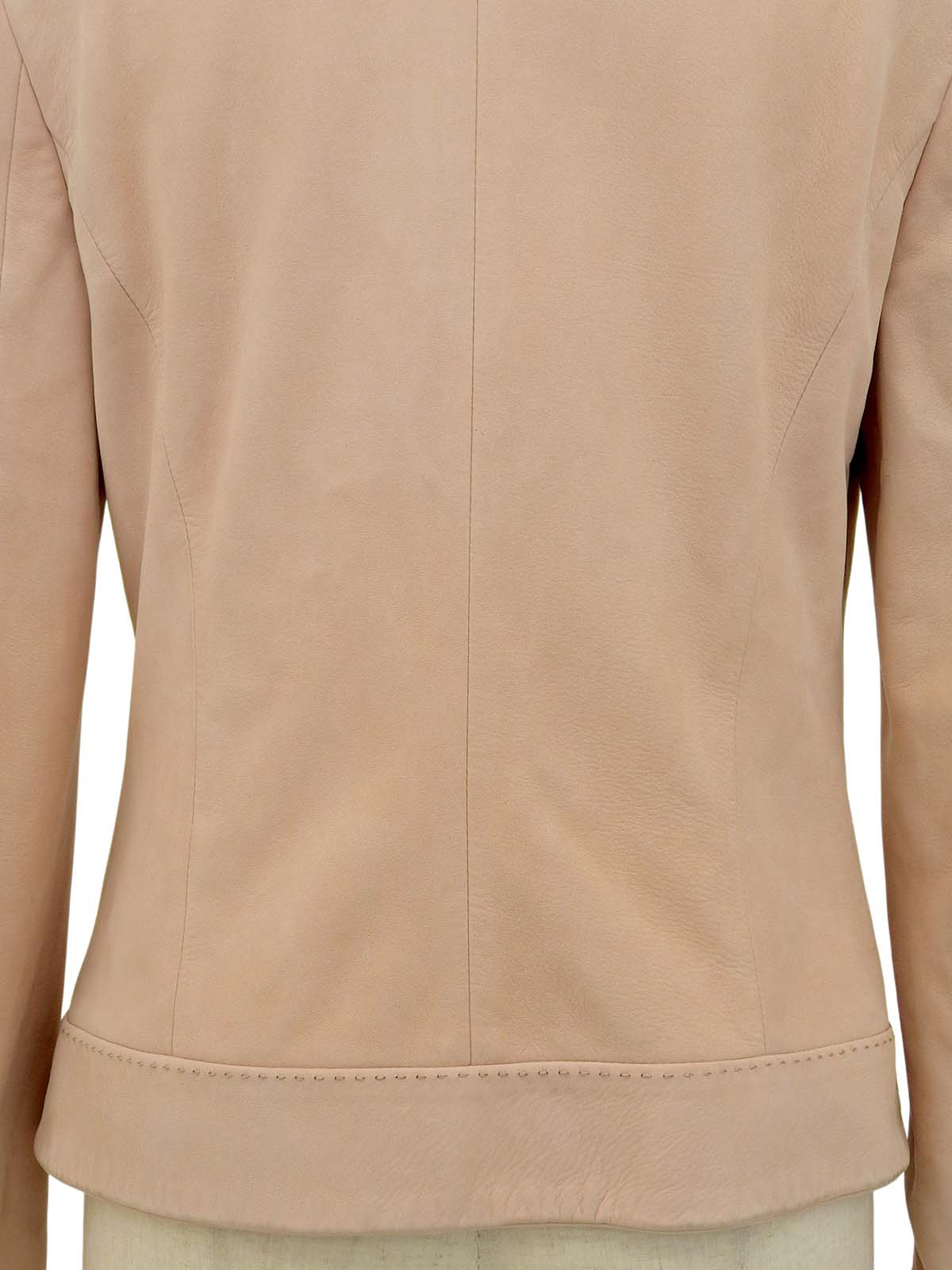 レザーロゴボタンジャケット ピンク