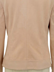 レザーロゴボタンジャケット ピンク