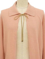 1999年製 カシミヤCCマークリボンカーディガン サーモンピンク