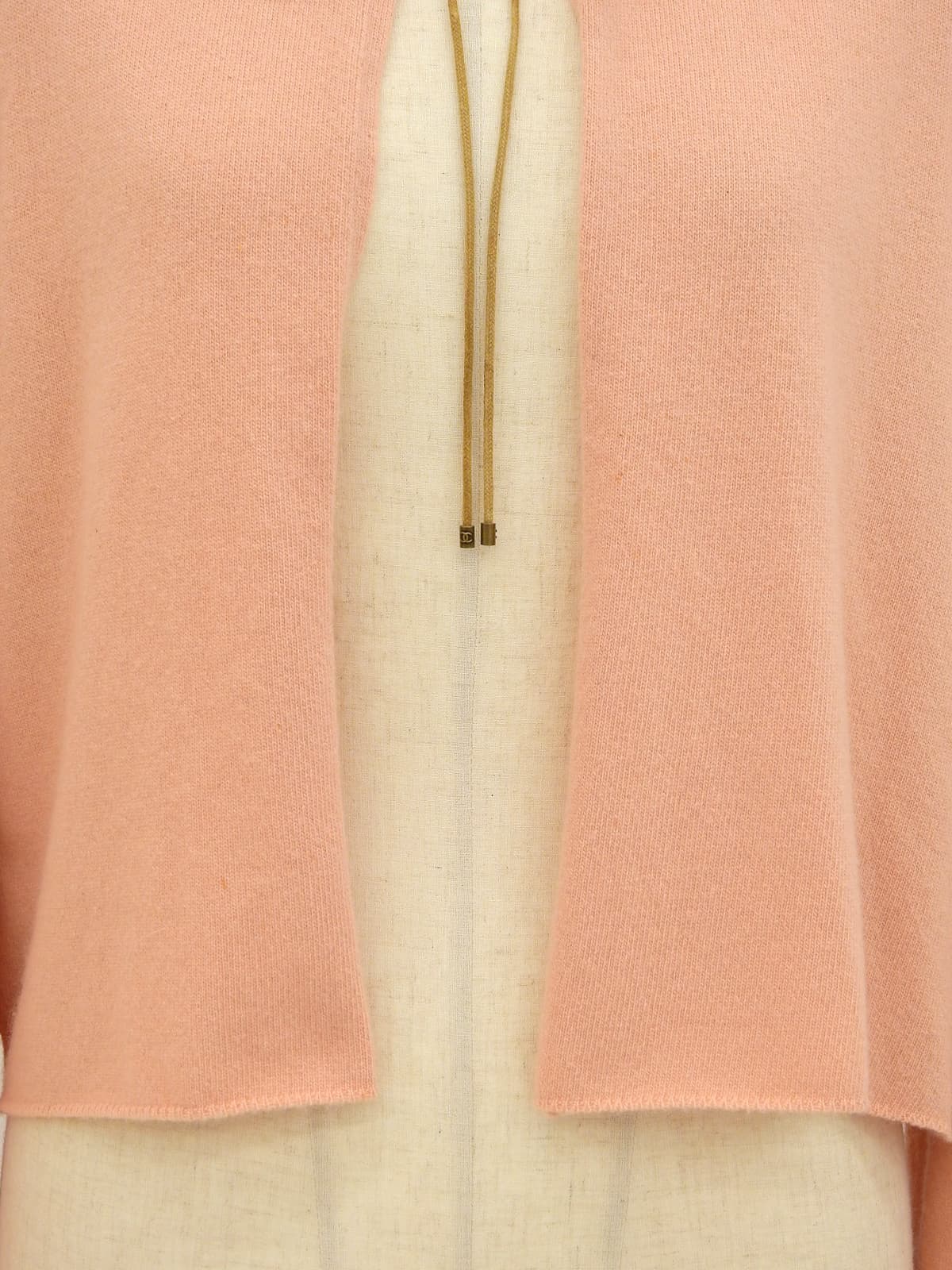 1999年製 カシミヤCCマークリボンカーディガン サーモンピンク