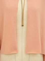 1999年製 カシミヤCCマークリボンカーディガン サーモンピンク