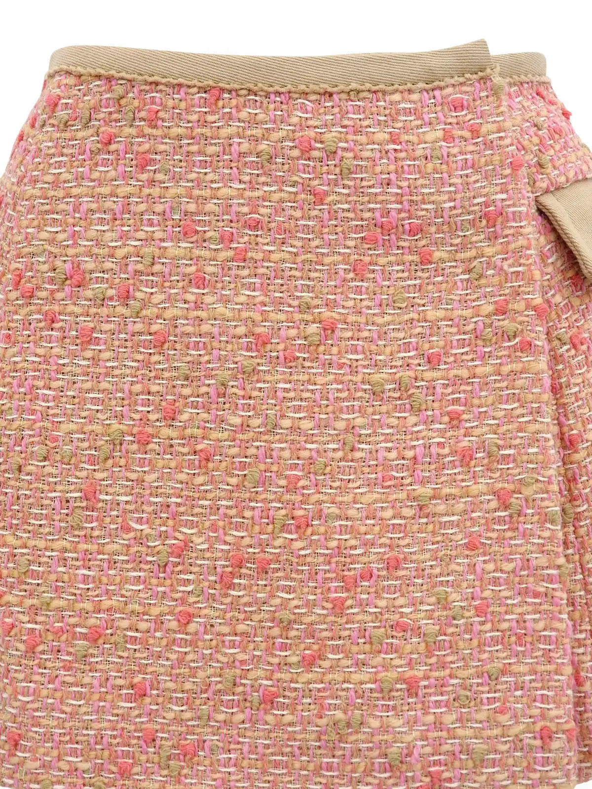 Tweed mini skirt in beige/pink