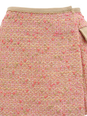 Tweed mini skirt in beige/pink