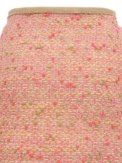 Tweed mini skirt in beige/pink