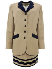 ウールセットアップ ベージュ/ネイビー