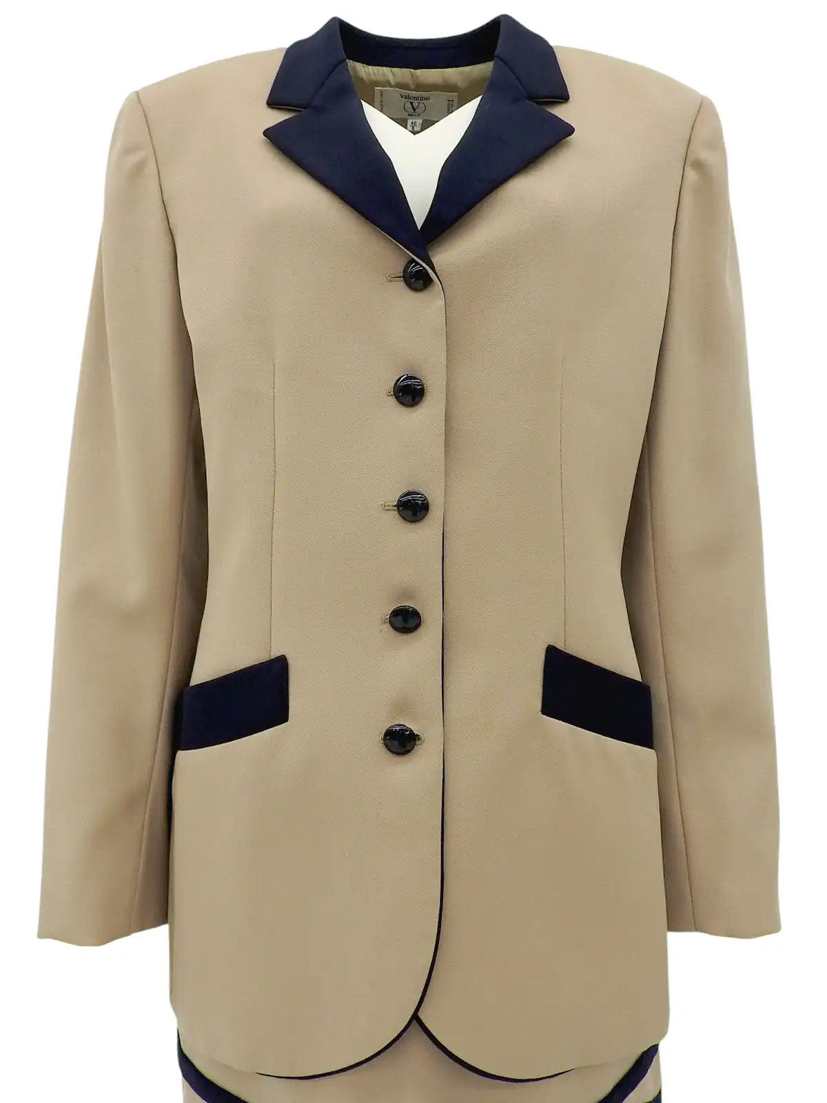 ウールセットアップ ベージュ/ネイビー