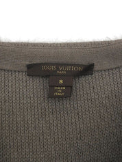 Ribbon Charm Half Sleeve Knit Top in Greige