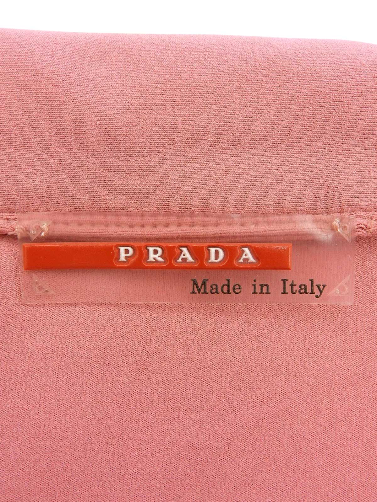 粉色棉质V领七分袖上衣