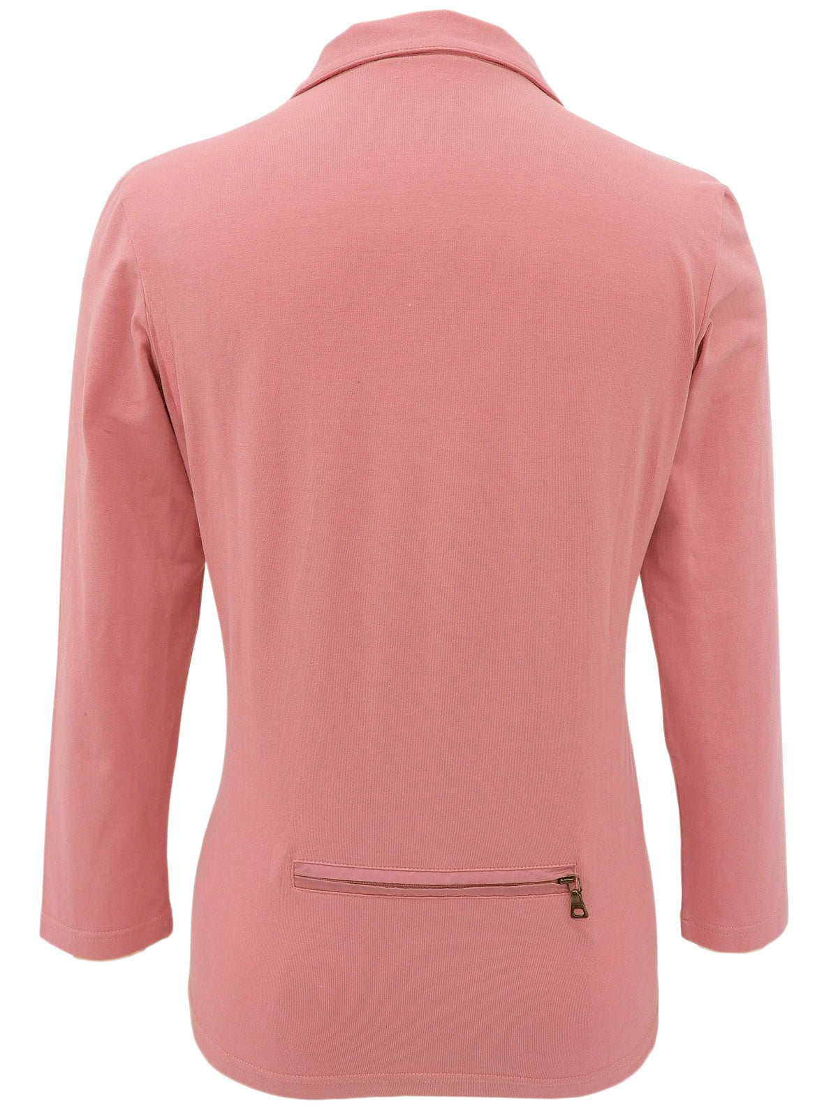 Pink cotton V-neck 3/4 sleeve top