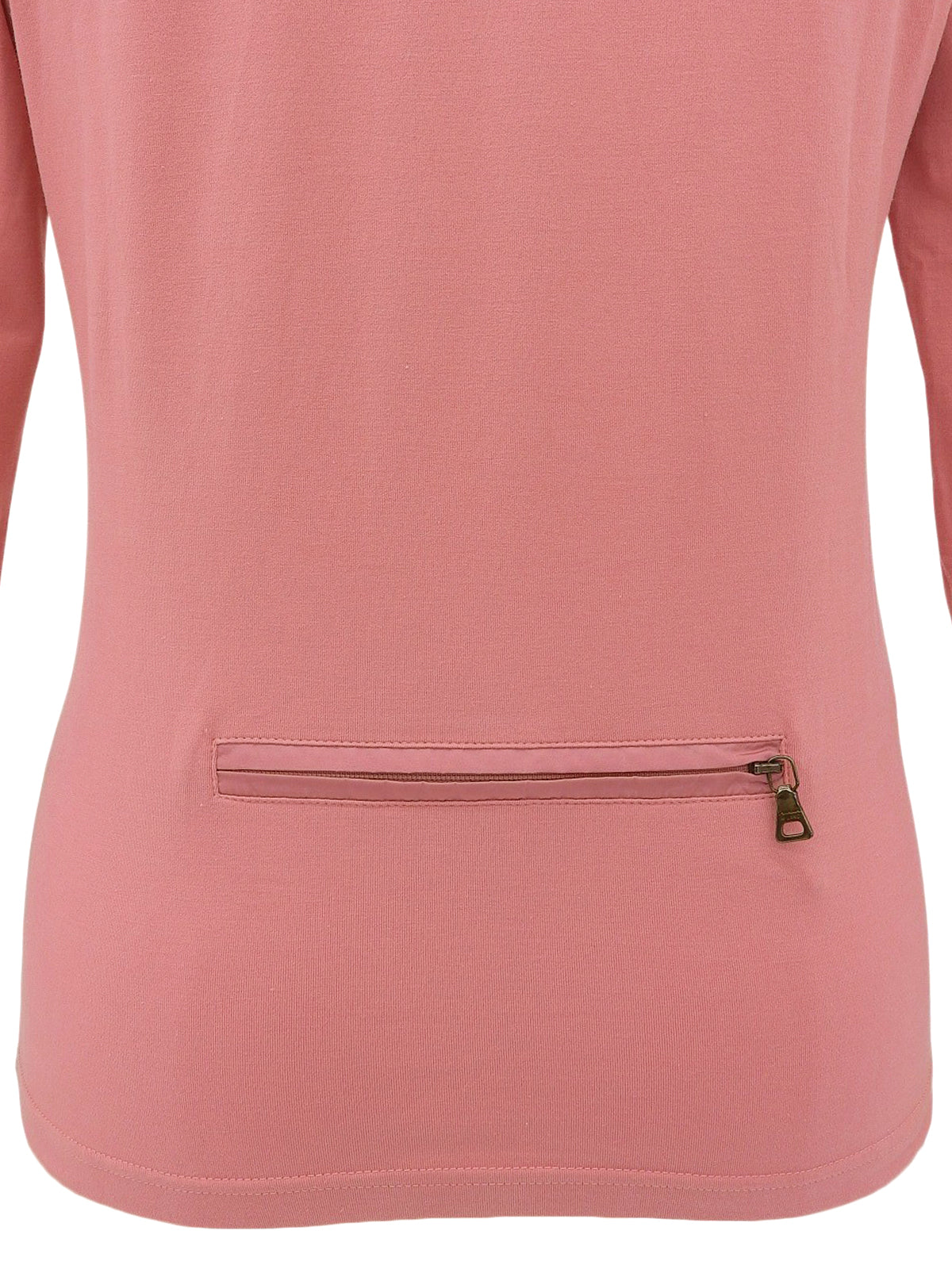 コットンVネック七分袖トップス ピンク