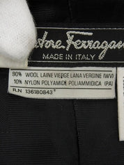 Wool logo button long jacket in black