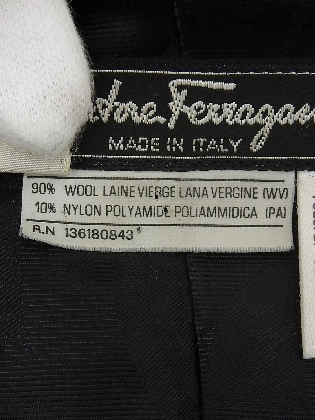 ウールロゴボタンロングジャケット ブラック