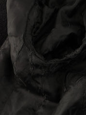 Wool logo button long jacket in black