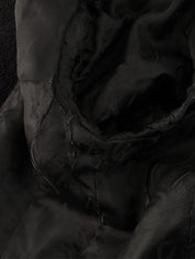 Wool logo button long jacket in black