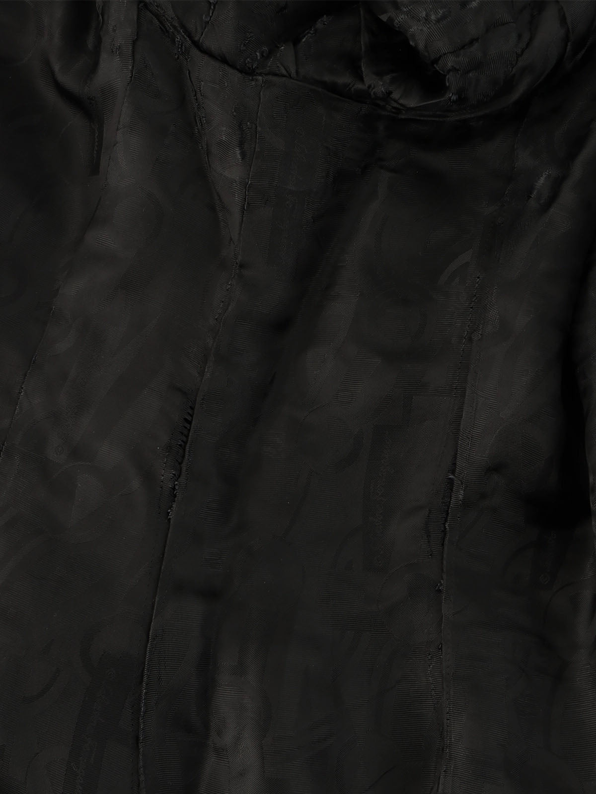 ウールロゴボタンロングジャケット ブラック