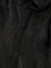 Wool logo button long jacket in black