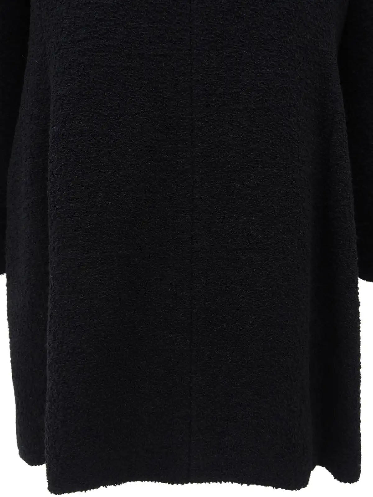 Wool logo button long jacket in black