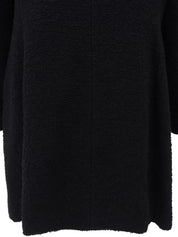 Wool logo button long jacket in black