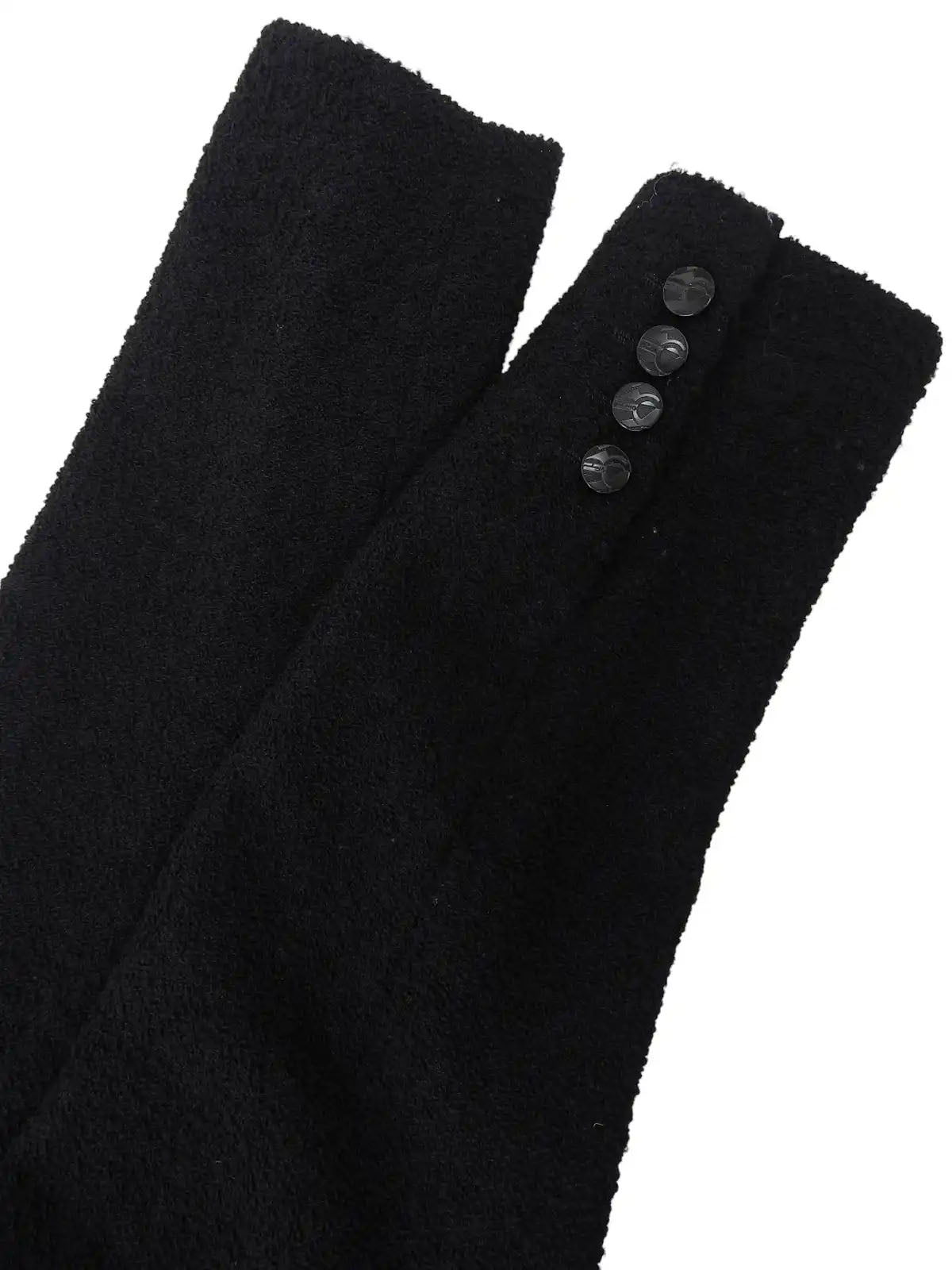 ウールロゴボタンロングジャケット ブラック