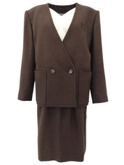 ヘリンボーンパターンセットアップ ブラウン